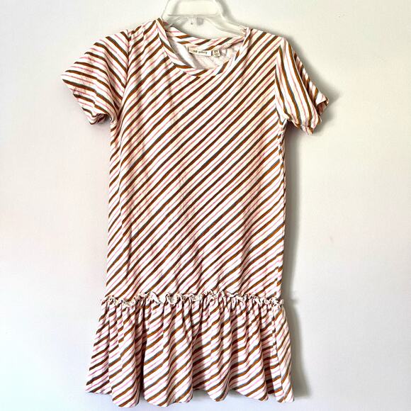 Soft Gallery Candy Stripe girls ecru summer short sleeve dress size 12 - Picture 2 of 9
